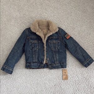 Polo by Ralph Lauren Kids Denim Jacket with Faux Fur Collar NEW with tags